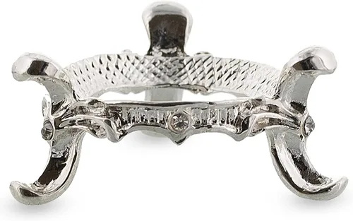 Vista 5 de BestPysanky Perfil bajo Jeweled Silver Tone Metal Egg Sphere Stand Holder Display