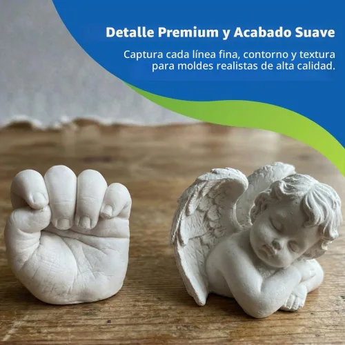 Vista 2 de Material de moldeo de alginato perfecto, polvo no tóxico para fabricar moldes para fundición de vida, fundición a mano, huellas de bebé, moldes