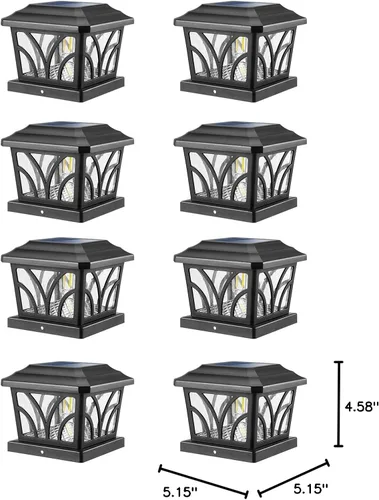 Vista 7 de LeiDrail Luces solares para postes al aire libre, 2 modos de aluminio con tapa de valla solar Edison para postes de vinilo de madera de 4 x 4, 5 x