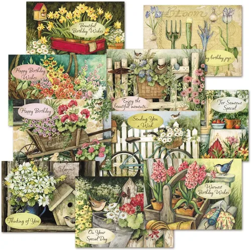 Vista 14 de Current Joy Hall Dream On Happy Birthday - Juego de 20 tarjetas con sobres blancos, 10 diseños, surtido grande de 5 x 7 pulgadas Joy Hall Dream