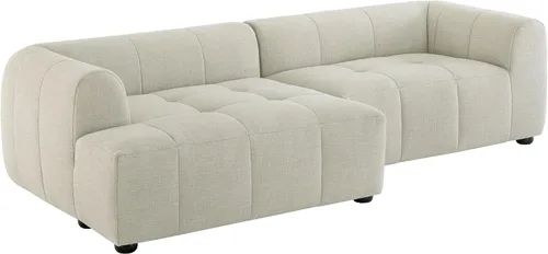 Vista 5 de Modway Liana Sofá modular orientado hacia la izquierda con chaise in Linen – Moderno sofá modular – Sofá modular moderno – Tumbona tapizada de tela
