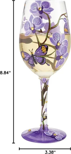Vista 10 de Enesco Designs by Lolita Butterfly Jubilee - Copa de vino artesanal pintada a mano, 15 onzas, multicolor