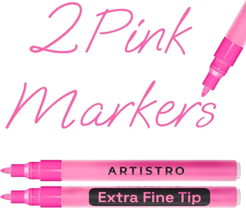 Vista 8 de Artistro 2 marcadores de pintura acrílica negros - 3mm marcadores de punta media - Perfectos para manualidades, proyectos de arte y más