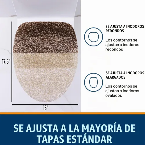 Vista 5 de OLANLY Funda de asiento de inodoro de microfibra suave para baño, cubiertas de asiento lavables a máquina, 17.5x15 pulgadas, con respaldo de goma