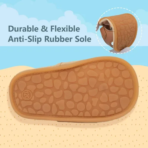 Vista 5 de CENCIRILY Sandalias de verano para bebés, niñas y niños, con lazo y suela de goma suave, zapatos planos para caminar