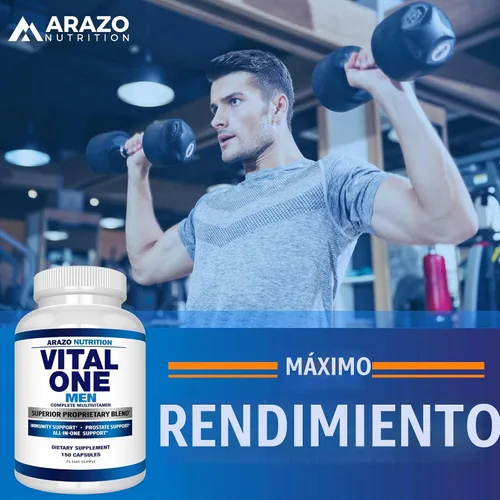 Vista 5 de Vita One para hombre, suplemento integral multivitamínico diario, 150 Cápsulas Veganas, Bioscience Nutrition