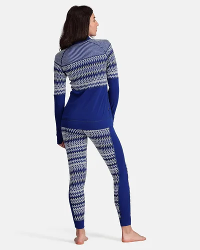 Vista 6 de Kari Traa Silja Half Zip - Camiseta de capa base para mujer, 100% lana merina, manga larga, camisa de invierno cálida