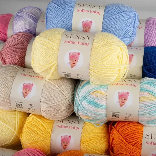 Vista 8 de Sensy Softee Hilo para Bebé, 3.5 oz, 275 yardas, Gauge 3 Light (Almendra)