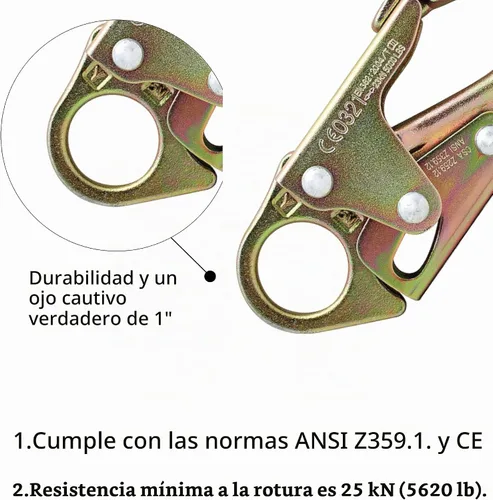 Vista 5 de Fusion Climb Maxi-2 Gancho de acero al carbono de alta resistencia forjado a presión, oro, universal (FP-6013-5-HS-GLD)