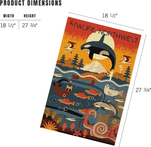 Vista 6 de Lantern Press Pacific Northwest Orca Puzzle, 1000 piezas