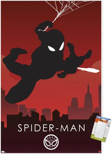 Vista 9 de Trends International Marvel Heroic Silhouette - Póster de pared de Spider-Man, 22.375 x 34 pulgadas, versión sin marco