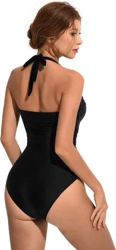 Vista 2 de SUUKSESS Traje de baño sexy de una pieza con volantes y control de abdomen para mujer