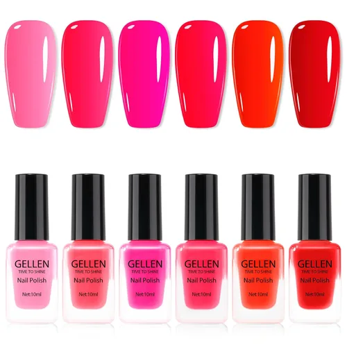 Vista 9 de GELLEN Juego de Esmalte de Uñas en 4 Colores Negro, Blanco, Gris & Base y Capa Superior, Esmalte de Uñas de Tendencia Otoño/Invierno Negro, Blanco