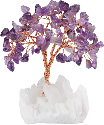 Vista 24 de Mookaitedecor - Árbol de cristal con base de cuarzo, bonsái para la riqueza y buena suerte Árbol bonsái, árbol de dinero para la suerte