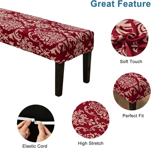 Vista 8 de Eco-Ancheng Funda para Silla de Comedor - Funda Desmontable para Banco, Asiento y Protección de Silla - Para Sala de Estar y Cocina
