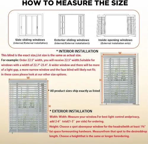 Vista 2 de Persianas de madera con listones de 2 pulgadas para ventanas de interior: persianas opacas de madera maciza, persianas horizontales de privacidad