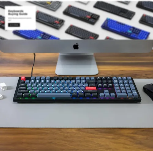 Vista 7 de Keychron Teclado mecánico personalizado V6, macro programable QMKVIA de tamaño completo con teclado intercambiable en caliente K Pro interruptor