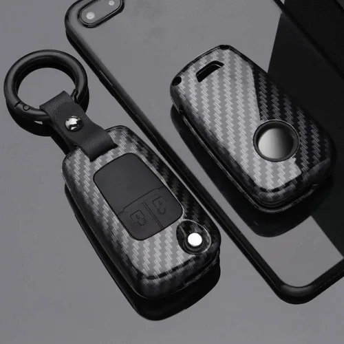 Vista 8 de SANRILY Funda para llave de coche de 2 botones para Chevrolet Cruze, Orlando, Trax, Aveo, Spark, sin llave, cubierta de llave abatible con llavero