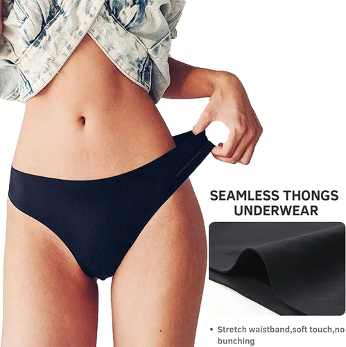 Vista 5 de Bolivelan Ropa interior de bikini hipster con tangas invisibles para mujer