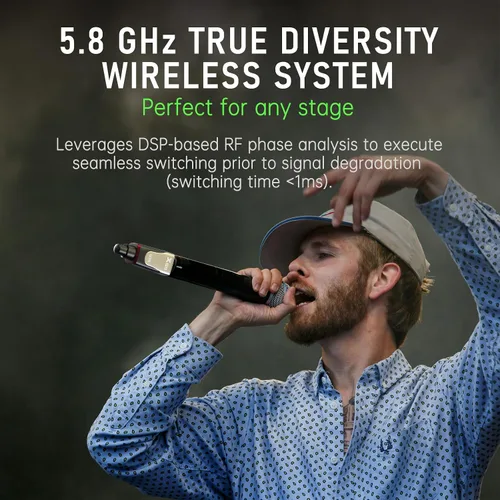 Vista 3 de Xvive U35 Sistema de Micrófono Inalámbrico 5.8GHz Transmisor XLR Inalámbrico y Receptor para Micrófono Dinámico, Mezclador de Audio, Sistema PA
