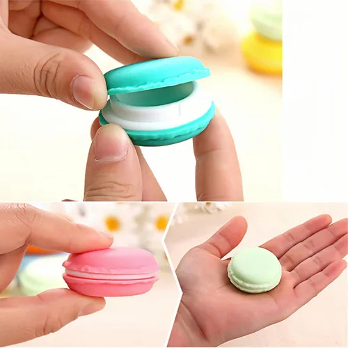 Vista 3 de HAN SHENG Organizador de joyas para aretes, anillos, collares, paquete de 30 lindos macarrones de 1.6 pulgadas, mini estuches de viaje, contenedores