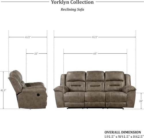 Vista 8 de Lexicon Juego de sala de estar reclinable, sofás reclinables manuales de pared, sofás para sala de estar, asientos de cine en casa, incluye sofá