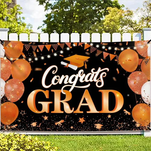Vista 33 de KatchOn, XtraLarge We are So Proud of You Banner – 72 x 44 pulgadas Fondo de graduación negro y dorado 2026 para decoraciones de graduación 2026