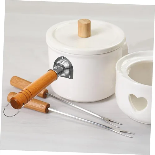 Vista 3 de DOITOOL Mango de madera para ollas de cocina universal de madera, mango de repuesto, 2 unidades, agarre de baquelita para olla de leche