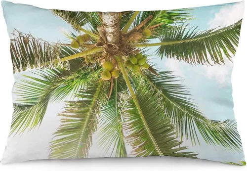 Vista 42 de Protector de almohada de playa con palmeras tropicales de 16 x 14 pulgadas, palmeras de playa, paisaje marino costero, decorativo, rectangular
