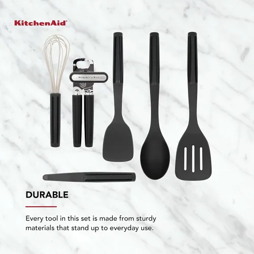 Vista 5 de KitchenAid Juego universal de herramientas y artilugios, 6 piezas, negro