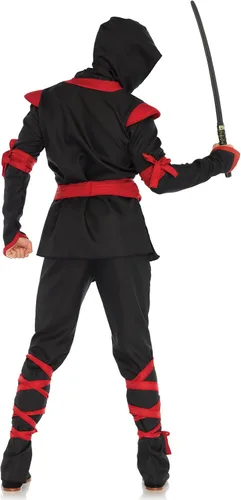 Vista 2 de Leg Avenue Mens 5 Pc Ninja Costume with Shirt Pants Belt Face Mask Hood