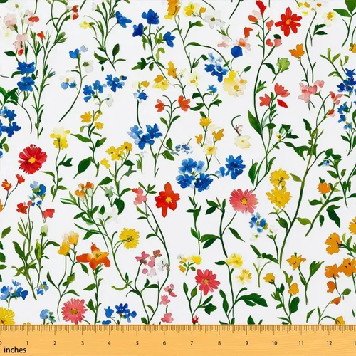 Vista 19 de Feelyou The Yard - Tela floral de hojas suave de 1 yarda para los amantes Beige y verde amarillo