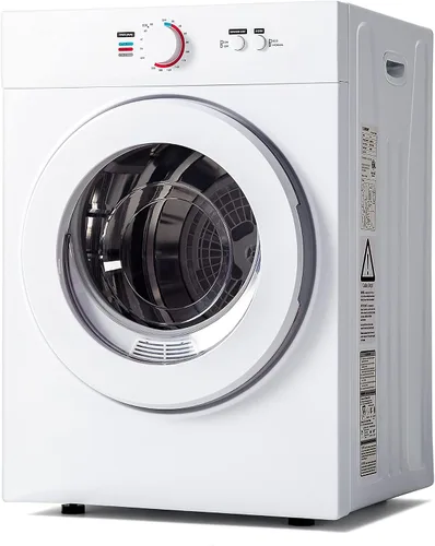 Vista 9 de Euhomy Secadora de ropa compacta, 2.65 pies cúbicos de carga frontal, de acero inoxidable, con tubo de escape, 1400 W, panel de control LCD