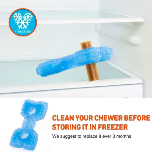 Vista 2 de Pet Products Arctic Freeze Fetch - Mordedor refrigerante de alimentos congelable, juguete masticable con golosinas