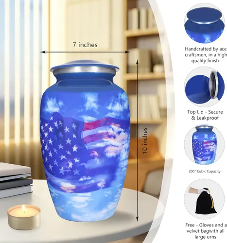 Vista 2 de M MEILINXU Urna para cenizas para adultos, hombre o mujer, urnas de cremación para cenizas humanas, hombre y mujer, decoración funeraria o entierro