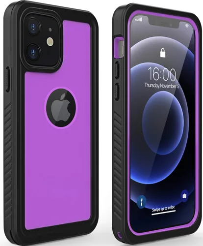 Vista 8 de Diverbox - Funda impermeable para iPhone 12, resistente al agua, a prueba de golpes, a prueba de polvo, IP68 de cuerpo entero, protector de pantalla