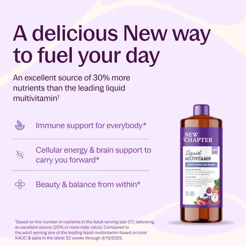 Vista 2 de New Chapter Multivitamínico líquido, bayas mixtas, 30 onzas