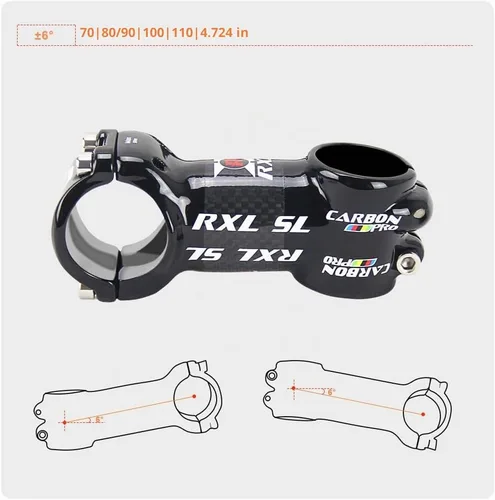 Vista 3 de RXL SL MTB Stem 31.8, manillar de fibra de carbono, 6 grados -60/70/80/90/100/110/120 mm