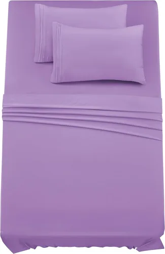 Vista 356 de LUX Décor - Juego de sábanas Twin de microfibra ultrasuave de 3 piezas con sábana encimera, sábana bajera de 16 pulgadas de profundidad y funda