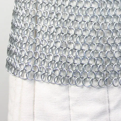 Vista 4 de Camisa larga medieval renacentista Haubergeon réplica guerrero Chainmail Armor XL
