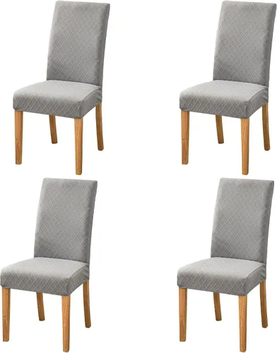 Vista 7 de SoulFeel Juego de 4 fundas para sillas de celosía, extraíbles y lavables, elásticas de elastano jacquard Parsons para silla de comedor, fundas