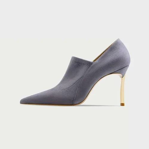 Vista 2 de Saekcted Zapatos de tacón alto de aguja para mujer, con puntera puntiaguda, sin cordones, para oficina, fiesta, lindos zapatos clásicos de 3.3