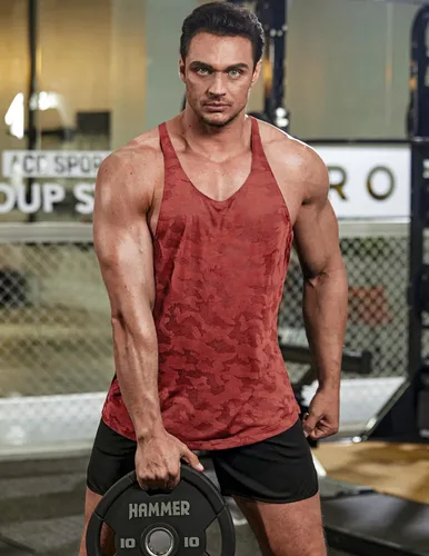 Vista 2 de COOFANDY Paquete de 2 camisetas sin mangas para hombre