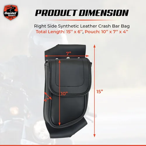 Vista 6 de Daniel Smart - Bolsa de cuero para motocicleta, bolsa de protección para el lado izquierdo, bolsa de almacenamiento con cierre a presión