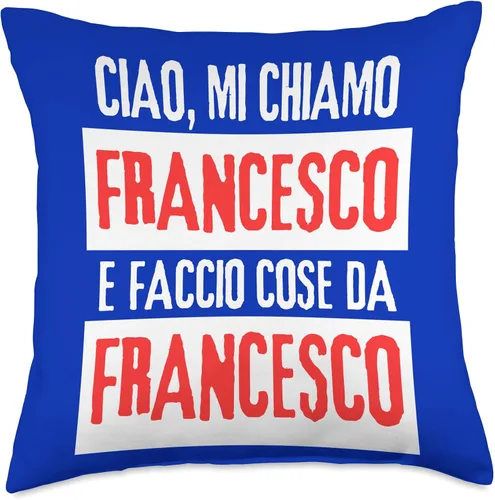 Vista 4 de Francesco Idea Regalo Personalizzata con Nome Ciao Sono Faccio Cose Da Francesco Personalizzato - Almohada personalizada, 16 x 16 pulgadas