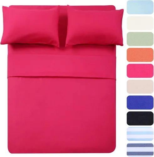 Vista 27 de Juego de sábanas de diseño estampado clásico - Juegos de sábanas con bolsillo profundo ultra suave y transpirable., Microfibra, Celeste (Baby Blue)