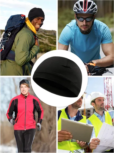 Vista 6 de Syhood 6 gorras de algodón para hombre, gorro multifuncional para dormir, casco para hombres y mujeres