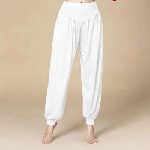 Vista 36 de Pantalones de algodón para mujer, elásticos, suaves, para yoga, deportes