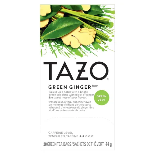 Vista 3 de Tazo Té verde y jengibre – 20 bolsas de té