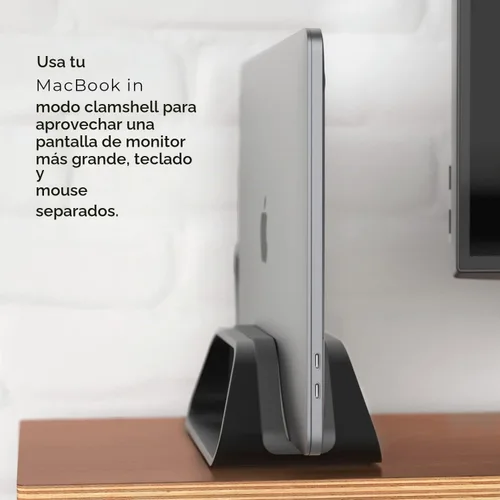 Vista 5 de HumanCentric Soporte vertical para laptop compatible con MacBook Pro y MacBook Air, soporte para escritorio de computadora personal, aluminio, Negro